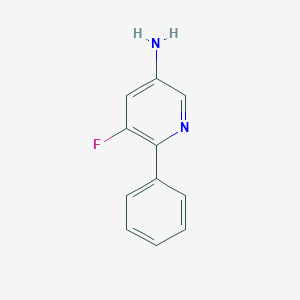 molecular formula C11H9FN2 B13936416 5-Amino-3-fluoro-2-phenylpyridine 