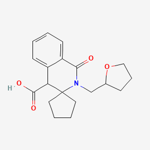 molecular formula C19H23NO4 B1393645 1'-oxo-2'-(tetrahydrofuran-2-ylmethyl)-1',4'-dihydro-2'H-spiro[cyclopentane-1,3'-isoquinoline]-4'-carboxylic acid CAS No. 1269525-46-3