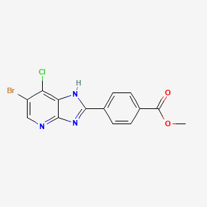 molecular formula C14H9BrClN3O2 B13936455 Methyl 4-(6-bromo-7-chloro-3H-imidazo[4,5-b]pyridin-2-yl)benzoate 