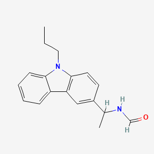 molecular formula C18H20N2O B13936461 3-(1-(Formylamino)ethyl)-9-propylcarbazole CAS No. 52916-25-3