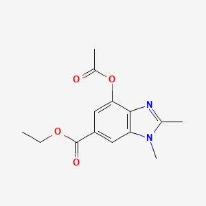 molecular formula C14H16N2O4 B13936505 ethyl 7-acetoxy-2,3-dimethyl-3H-benzo[d]imidazole-5-carboxylate 