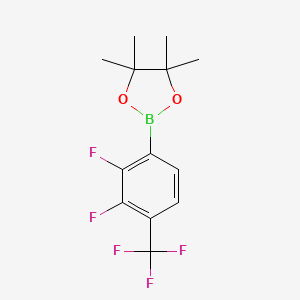 B1393657 2-(2,3-Difluoro-4-(trifluoromethyl)phenyl)-4,4,5,5-tetramethyl-1,3,2-dioxaborolane CAS No. 881402-15-9