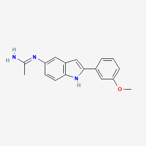 molecular formula C17H17N3O B13936599 n-[2-(3-Methoxyphenyl)-1h-indol-5-yl]acetamidine 