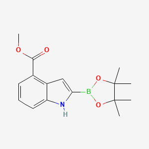 molecular formula C16H20BNO4 B1393662 Methyl 2-(4,4,5,5-tetramethyl-1,3,2-dioxaborolan-2-yl)-1H-indole-4-carboxylate CAS No. 1072811-67-6