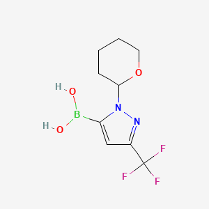 molecular formula C9H12BF3N2O3 B1393664 (1-(Tetrahydro-2H-pyran-2-yl)-3-(trifluoromethyl)-1H-pyrazol-5-yl)boronic acid CAS No. 1141878-45-6
