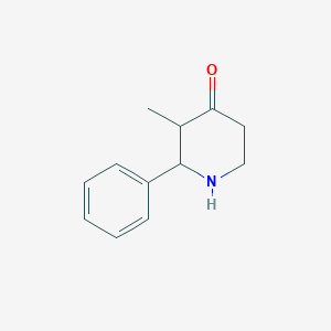 molecular formula C12H15NO B13936640 3-Methyl-2-phenylpiperidin-4-one CAS No. 63445-74-9