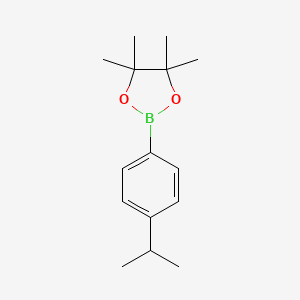 molecular formula C15H23BO2 B1393669 2-(4-Isopropylphenyl)-4,4,5,5-tetramethyl-1,3,2-dioxaborolane CAS No. 325142-91-4