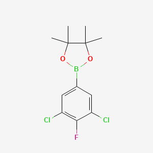 molecular formula C12H14BCl2FO2 B1393670 2-(3,5-Dichloro-4-fluorophenyl)-4,4,5,5-tetramethyl-1,3,2-dioxaborolane CAS No. 1092485-88-5