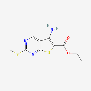 molecular formula C10H11N3O2S2 B13936740 Ethyl 5-amino-2-(methylthio)thieno[2,3-d]pyrimidine-6-carboxylate 