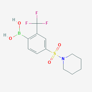 B1393676 4-(Piperidin-1-ylsulfonyl)-2-trifluoromethylphenylboronic acid CAS No. 2096339-82-9