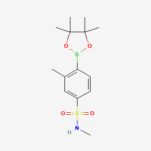 molecular formula C14H22BNO4S B1393681 N,3-Dimethyl-4-(4,4,5,5-tetramethyl-1,3,2-dioxaborolan-2-yl)benzenesulfonamide CAS No. 1152274-54-8