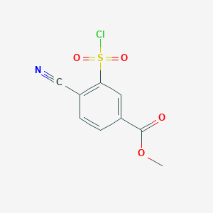 molecular formula C9H6ClNO4S B13936850 Methyl 3-(chlorosulfonyl)-4-cyanobenzoate 