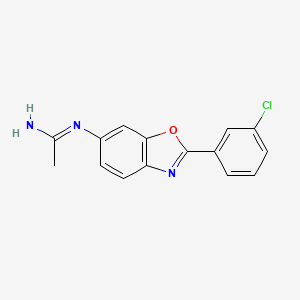 molecular formula C15H12ClN3O B13936878 n-[2-(3-Chlorophenyl)benzoxazol-6-yl]acetamidine 