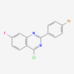 molecular formula C14H7BrClFN2 B1393688 2-(4-Bromophenyl)-4-chloro-7-fluoroquinazoline CAS No. 885277-86-1