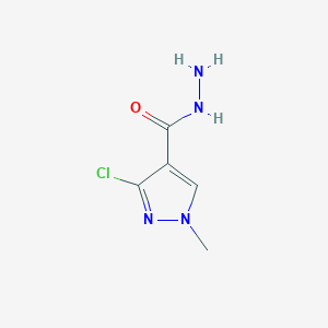molecular formula C5H7ClN4O B1393695 3-chloro-1-methyl-1H-pyrazole-4-carbohydrazide CAS No. 1255147-34-2