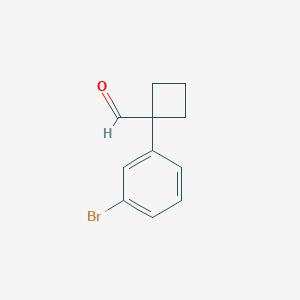 molecular formula C11H11BrO B13937074 1-(3-Bromophenyl)cyclobutanecarbaldehyde 