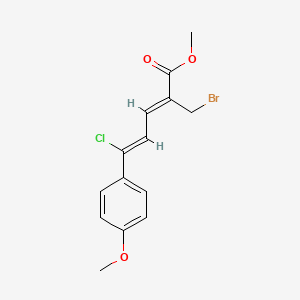 molecular formula C14H14BrClO3 B13937139 methyl (2Z,4Z)-2-(bromomethyl)-5-chloro-5-(4-methoxyphenyl)penta-2,4-dienoate CAS No. 1242317-00-5