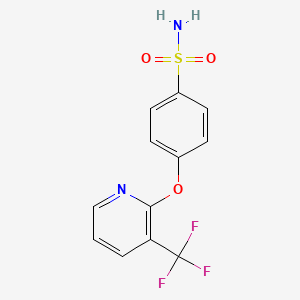 molecular formula C12H9F3N2O3S B1393716 4-{[3-(Trifluoromethyl)pyridin-2-yl]oxy}benzenesulfonamide CAS No. 874839-24-4