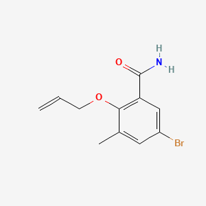 molecular formula C11H12BrNO2 B13937166 Benzamide, 5-bromo-3-methyl-2-(2-propenyloxy)- CAS No. 40912-97-8