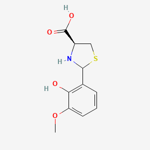 molecular formula C11H13NO4S B1393722 (4S)-2-(2-hydroxy-3-methoxyphenyl)-1,3-thiazolidine-4-carboxylic acid CAS No. 1265908-02-8