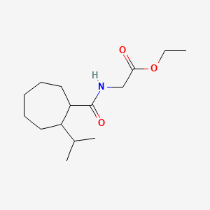 molecular formula C15H27NO3 B13937238 Ethyl N-(2-isopropylcycloheptanecarbonyl)glycinate CAS No. 56471-45-5
