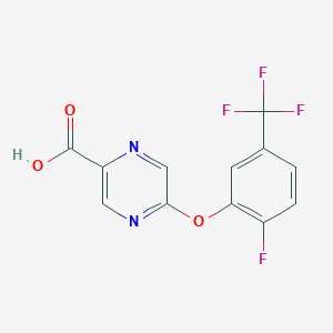 molecular formula C12H6F4N2O3 B1393725 5-[2-Fluoro-5-(trifluoromethyl)phenoxy]pyrazine-2-carboxylic acid CAS No. 1255146-91-8