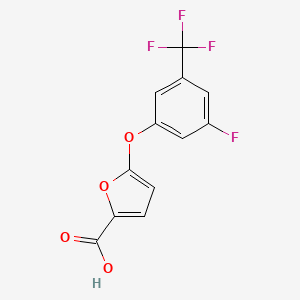 molecular formula C12H6F4O4 B1393726 5-[3-Fluoro-5-(trifluoromethyl)phenoxy]-2-furoic acid CAS No. 1255147-75-1