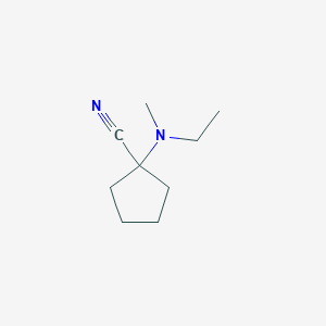 molecular formula C9H16N2 B1393730 1-[Ethyl(methyl)amino]cyclopentanecarbonitrile CAS No. 1255147-38-6