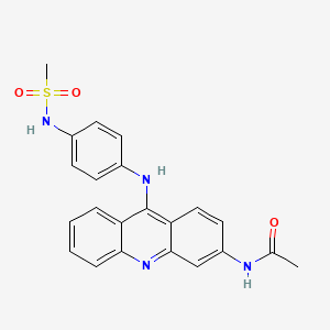 molecular formula C22H20N4O3S B13937496 Methanesulfonanilide, 4'-(3-acetamido-9-acridinylamino)- CAS No. 53222-14-3