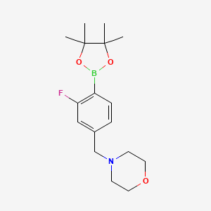 molecular formula C17H25BFNO3 B1393752 4-(3-Fluoro-4-(4,4,5,5-tetramethyl-1,3,2-dioxaborolan-2-yl)benzyl)morpholine CAS No. 897016-97-6