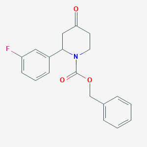 molecular formula C19H18FNO3 B13937527 Benzyl 2-(3-fluorophenyl)-4-oxopiperidine-1-carboxylate 