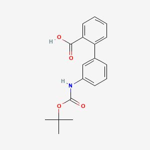 molecular formula C18H19NO4 B1393753 3'-((tert-Butoxycarbonyl)amino)-[1,1'-biphenyl]-2-carboxylic acid CAS No. 927801-48-7