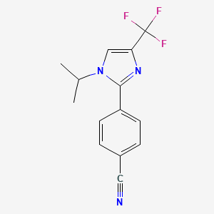 molecular formula C14H12F3N3 B13937540 4-[1-Isopropyl-4-(trifluoromethyl)imidazol-2-yl]benzonitrile 