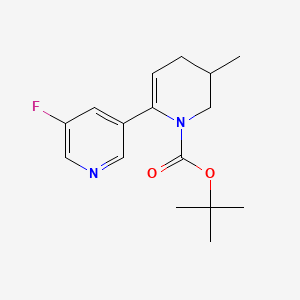 molecular formula C16H21FN2O2 B13937542 1,1-Dimethylethyl 5-amino-3-bromo-1H-pyrrolo[2,3-c]pyridine-1-carboxylate 