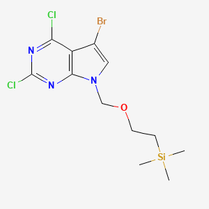 molecular formula C12H16BrCl2N3OSi B13937543 5-bromo-2,4-dichloro-7-((2-(trimethylsilyl)ethoxy)methyl)-7H-pyrrolo[2,3-d]pyrimidine 