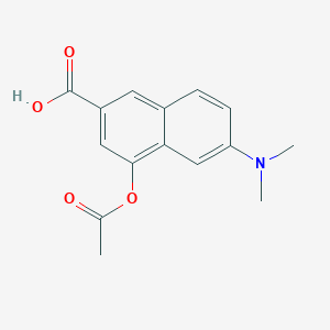 molecular formula C15H15NO4 B13937550 4-(Acetyloxy)-6-(dimethylamino)-2-naphthalenecarboxylic acid 