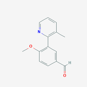 molecular formula C14H13NO2 B13937556 4-Methoxy-3-(3-methyl-2-pyridinyl)benzaldehyde 