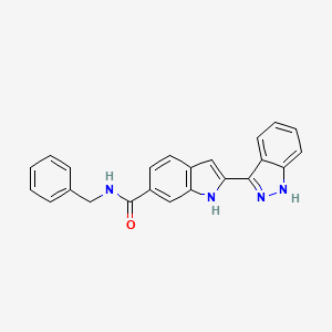molecular formula C23H18N4O B13937599 N-benzyl-2-(1H-indazol-3-yl)-1H-indole-6-carboxamide 