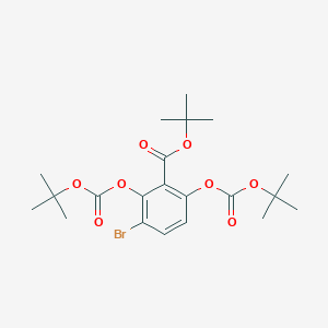 molecular formula C21H29BrO8 B13937656 Tert-butyl 3-bromo-2,6-bis((tert-butoxycarbonyl)oxy)benzoate 
