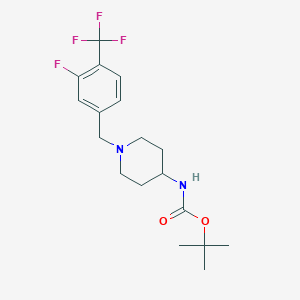 molecular formula C18H24F4N2O2 B1393767 叔丁基 1-[3-氟-4-(三氟甲基)苄基]哌啶-4-基氨基甲酸酯 CAS No. 1286265-98-2
