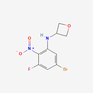 molecular formula C9H8BrFN2O3 B13937718 N-(5-Bromo-3-fluoro-2-nitrophenyl)-3-oxetanamine 