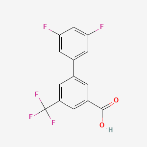 molecular formula C14H7F5O2 B1393773 3',5'-Difluoro-5-(trifluoromethyl)-[1,1'-biphenyl]-3-carboxylic acid CAS No. 1261950-34-8