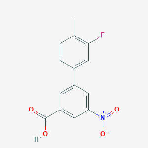 molecular formula C14H10FNO4 B1393775 3-(3-Fluoro-4-methylphenyl)-5-nitrobenzoic acid CAS No. 1261903-43-8