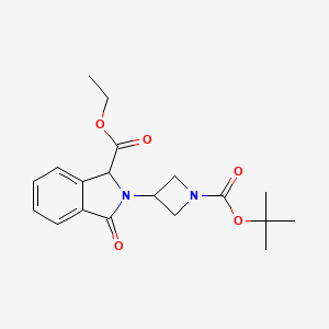 molecular formula C19H24N2O5 B13937782 Ethyl 2-(1-(tert-butoxycarbonyl)azetidin-3-yl)-3-oxoisoindoline-1-carboxylate 