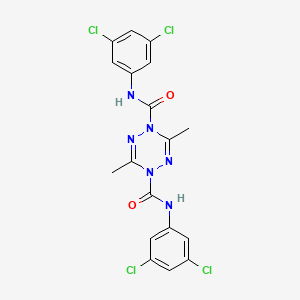molecular formula C18H14Cl4N6O2 B13937785 N~1~,N~4~-Bis(3,5-dichlorophenyl)-3,6-dimethyl-1,2,4,5-tetrazine-1,4-dicarboxamide CAS No. 336620-77-0