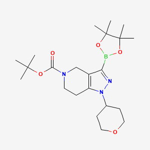 molecular formula C22H36BN3O5 B13937804 tert-butyl 1-(oxan-4-yl)-3-(4,4,5,5-tetramethyl-1,3,2-dioxaborolan-2-yl)-6,7-dihydro-4H-pyrazolo[4,3-c]pyridine-5-carboxylate 