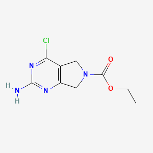molecular formula C9H11ClN4O2 B1393781 Ethyl 2-amino-4-chloro-5H-pyrrolo[3,4-D]pyrimidine-6(7H)-carboxylate CAS No. 1046861-17-9