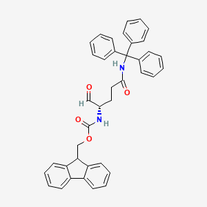 molecular formula C39H34N2O4 B1393784 (S)-2-(9H-Fluorene-9-ylmethoxycarbonylamino)-5-oxo-5-(tritylamino)pentanal CAS No. 334918-39-7