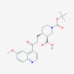 (3R,4R)-1-(tert-butoxycarbonyl)-4-(3-(6-methoxyquinolin-4-yl)-3-oxopropyl)piperidine-3-carboxylic acid