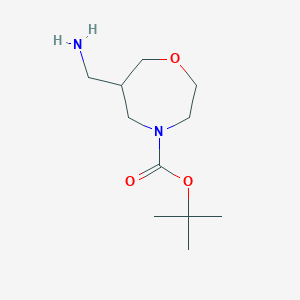 molecular formula C11H22N2O3 B1393790 Tert-butyl 6-(aminomethyl)-1,4-oxazepane-4-carboxylate CAS No. 1268334-90-2